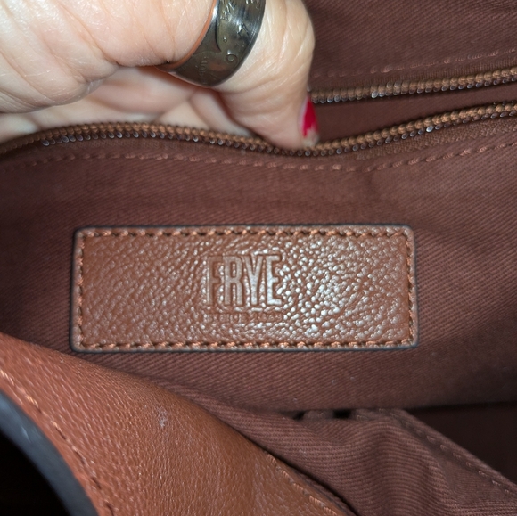 Frye Madison Cognac Leather Shoulder Hobo Bag - Picture 14 of 16